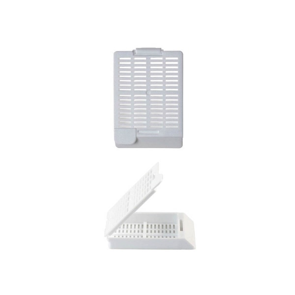 Hinged Tissue Cassette, white